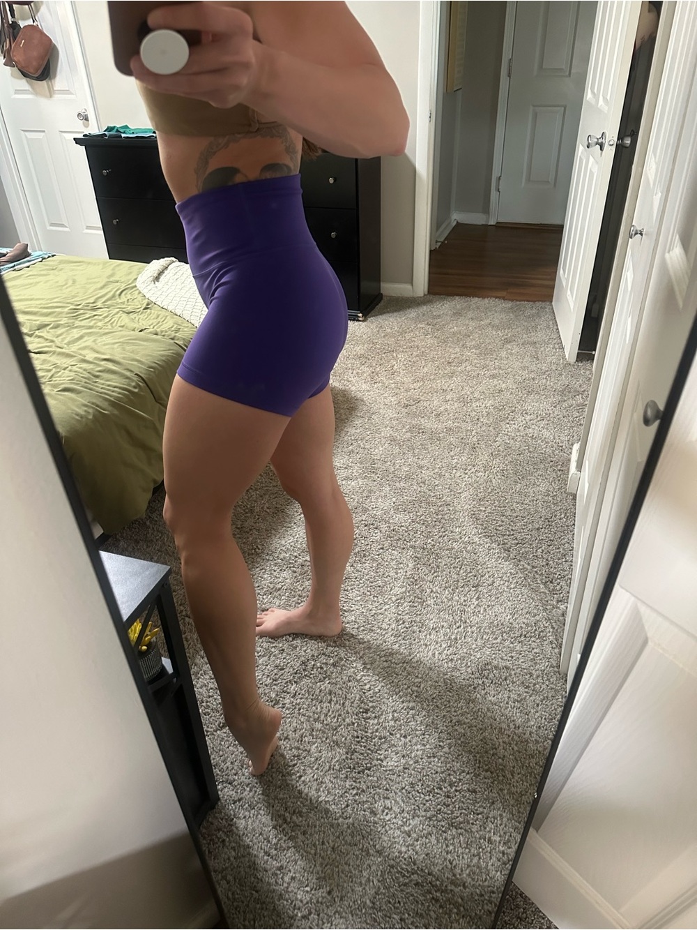 High-Waisted Purple Athletic Shorts